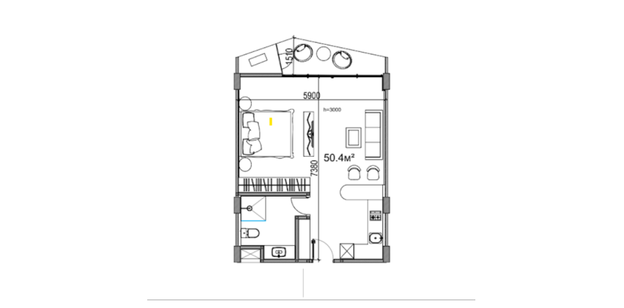Studio Apartment in Magnum Residence Canggu Canggu, Badung, Indonesia No. 8553