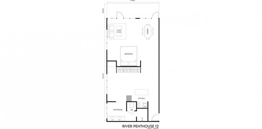 Пентхаус с 1 спальней в Parq Ubud, Tegallalang, Гианьяр, Индонезия № 6965