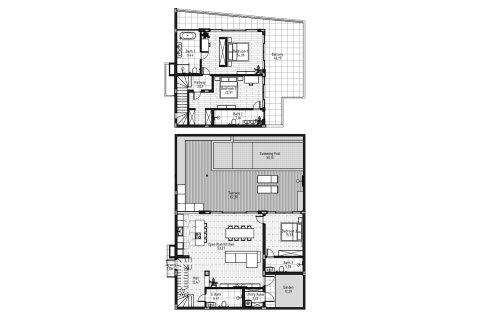 Планировка Виллы «3BR-4» с 3 спальнями в ЖК Serenity Villas