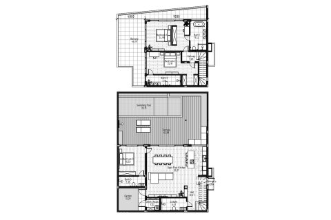 Планировка Виллы «3BR-3» с 3 спальнями в ЖК Serenity Villas