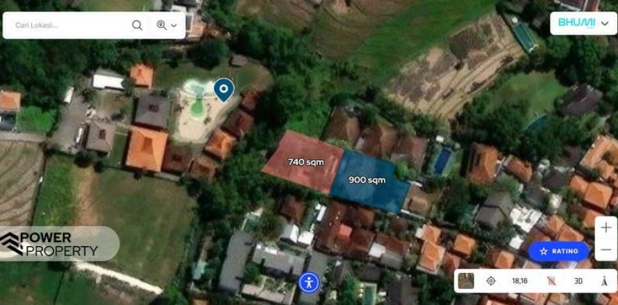 1640m2 Land in Tampaksiring, Gianyar, Indonesia No. 13564