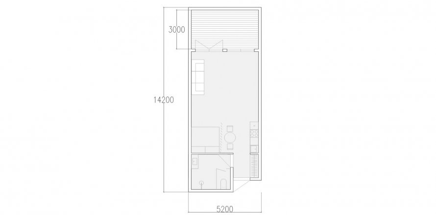 Apartment floor plan «1BR-21», 1 bedroom in Parq Citadel