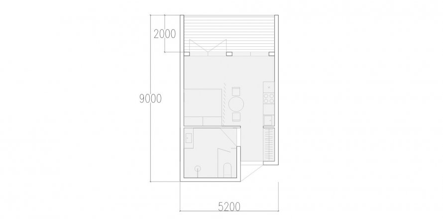 Apartment floor plan «1BR-19», 1 bedroom in Parq Citadel