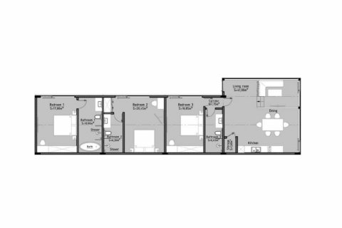 Планировка Виллы «3BR-8» с 3 спальнями в ЖК Garden Villa II