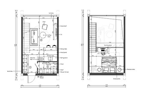 Планировка объекта «1BR-1» с 1 спальней в ЖК SUNNY CUDDLES BERAWA