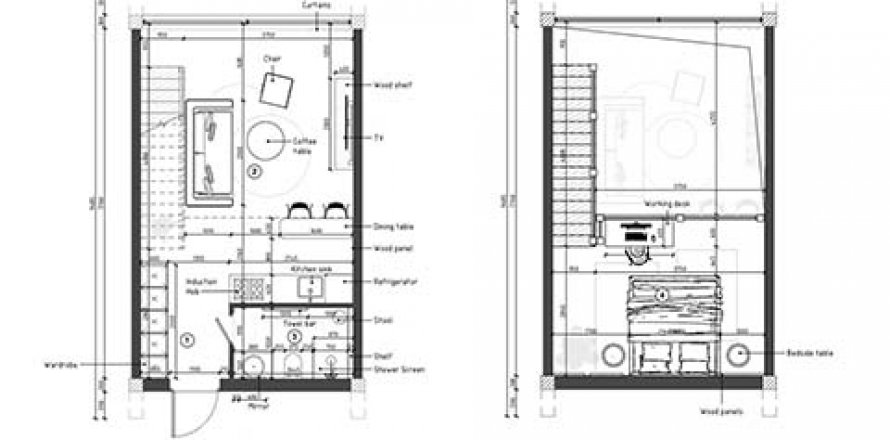 Планировка объекта «1BR-1» с 1 спальней в ЖК SUNNY CUDDLES BERAWA