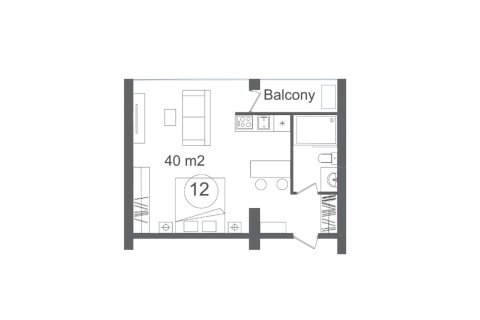 Apartment floor plan «1BR-1», 1 bedroom in SUNNY APARTS II