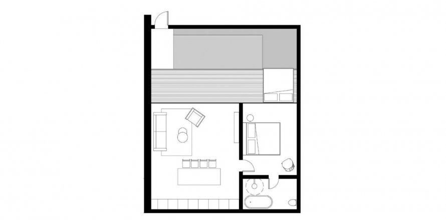 Apartment floor plan «1BR-38», 1 bedroom in Parq Soho Surfside