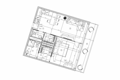 Планировка Квартиры «1BR-11» с 1 спальней в ЖК Oceanspire Residence