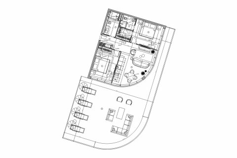 Планировка Квартиры «2BR-13» с 2 спальнями в ЖК Oceanspire Residence
