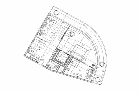 Планировка Квартиры «1BR-12» с 1 спальней в ЖК Oceanspire Residence