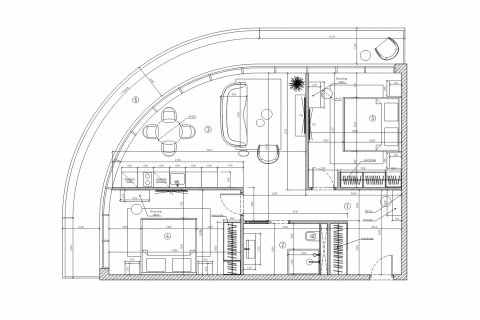 Планировка Квартиры «2BR-14» с 2 спальнями в ЖК Oceanspire Residence