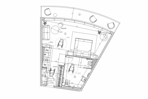 Планировка Квартиры «0BR-9» Студия в ЖК Oceanspire Residence