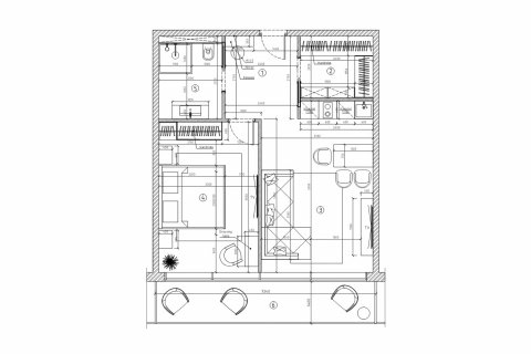 Планировка Квартиры «1BR-10» с 1 спальней в ЖК Oceanspire Residence