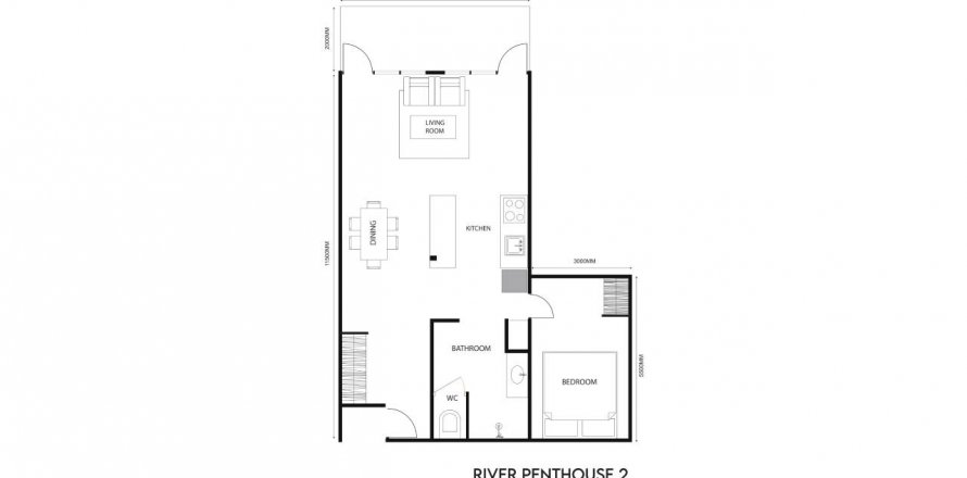 1 bedroom Penthouse in Parq Ubud Tegallalang, Gianyar, Indonesia No. 7390