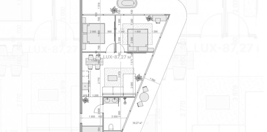 Квартира с 2 спальнями в Anta Residence Canggu, Canggu, Бадунг, Индонезия № 7511