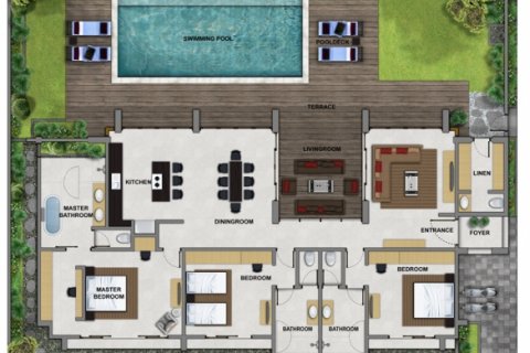 Вилла с 3 спальнями в Seminyak, Бадунг, Индонезия № 1204 17