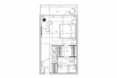 Планировка Квартиры «0BR-8» Студия в ЖК Oceanspire Residence