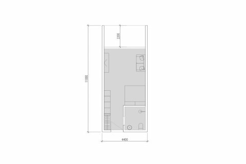 Планировка Квартиры «1BR-33» с 1 спальней в ЖК ZEN ESTATE