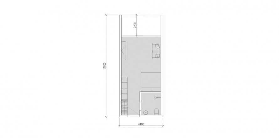 Планировка Квартиры «1BR-33» с 1 спальней в ЖК ZEN ESTATE
