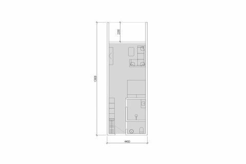 Планировка Квартиры «1BR-34» с 1 спальней в ЖК ZEN ESTATE