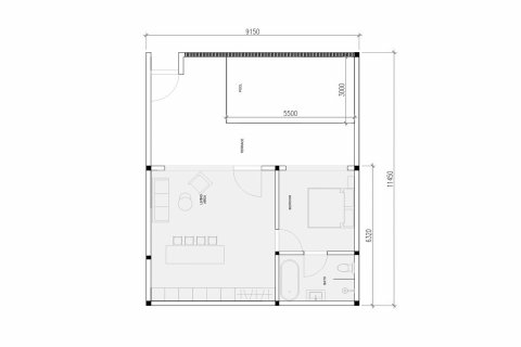 Планировка Квартиры «1BR-35» с 1 спальней в ЖК ZEN ESTATE