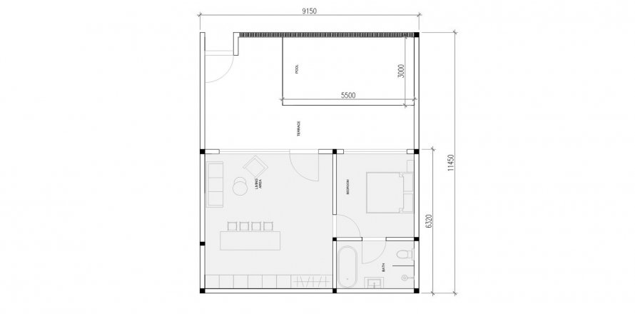 Квартира с 1 спальней в ZEN ESTATE, Унгасан, Бадунг, Индонезия № 6940