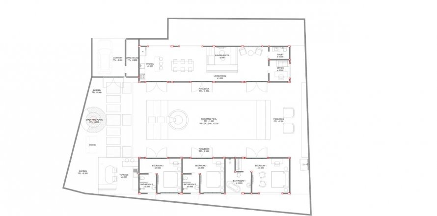 Вилла с 3 спальнями в Seafora villa, Kuta, Бадунг, Индонезия № 8275