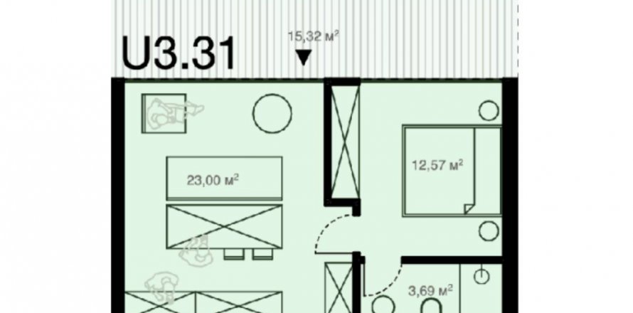 Вилла с 1 спальней в Unit Space Village 3, Tabanan, Табанан, Индонезия № 7515