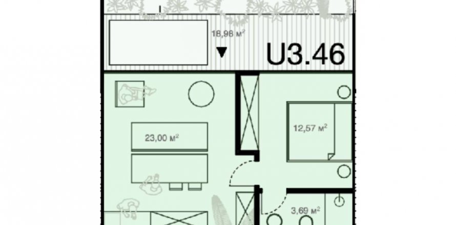 Вилла с 1 спальней в Unit Space Village 3, Tabanan, Табанан, Индонезия № 7517